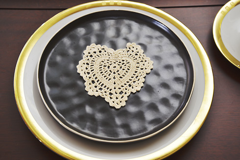 Wheat color Heart Shape Crochet Lace 4"x4" Crochet Hearts